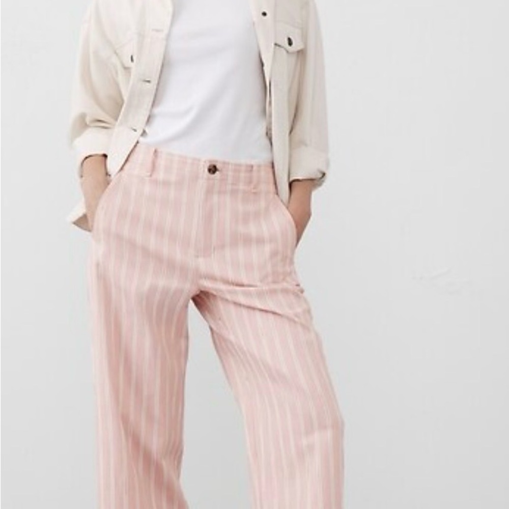 Banana Republic pink striped women’s pants size 8